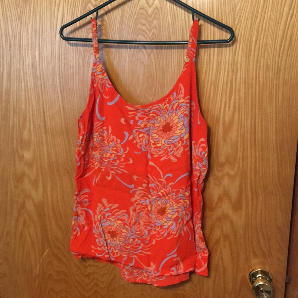 CAbi orange tank with bra like adjustable straps